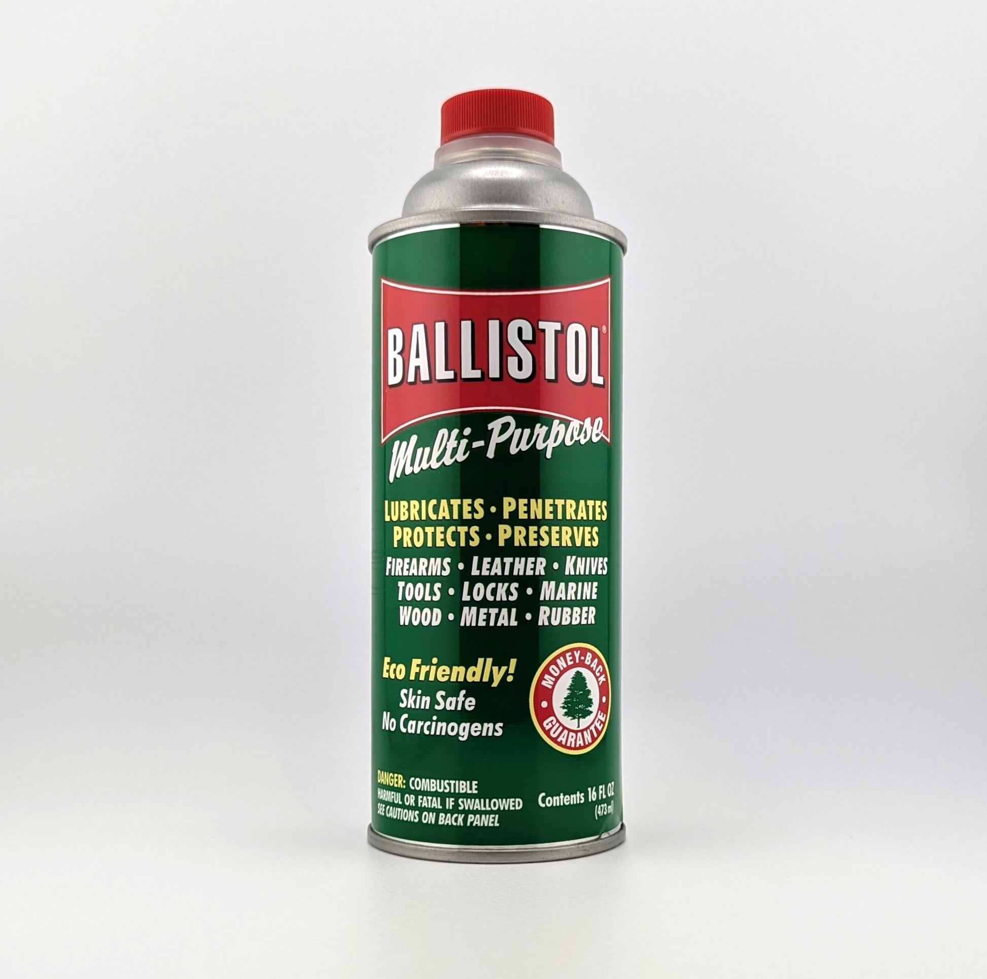 Ballistol multi-purpose lubricant can on a white background