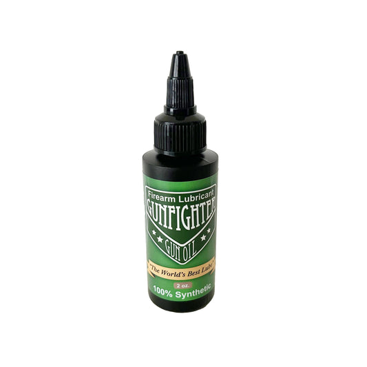 Bottle of Gunfighter Gun Oil on a white background