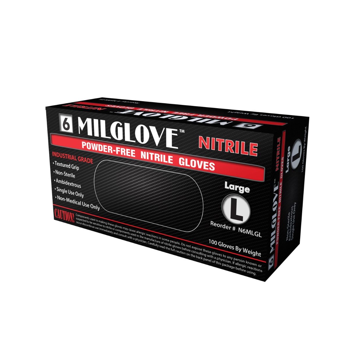 Box of Milglove Nitrile gloves on a white background